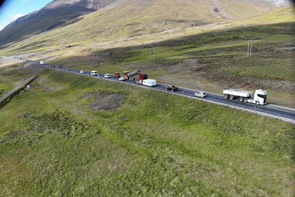 Malbikað á Öxnadalsheiði í lok ágúst. MYND AF VEGAGERDIN.IS