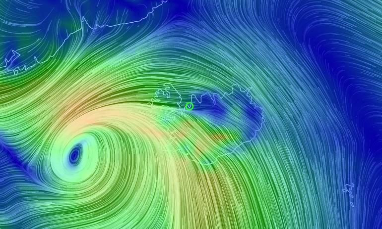 Skjáskot af EarthWindMap