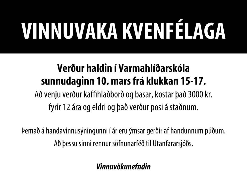 Auglýsing sem birtist í Sjónhorni vikunnar.