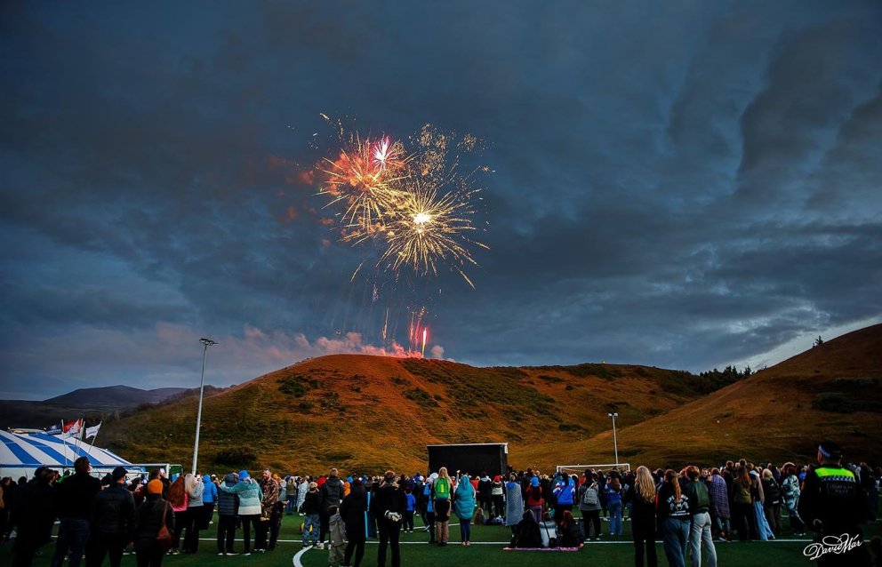 Lokathöfn Unglingalandsmótsins 2023 fór fram í blæjalogni í gærkvöldi. MYNDIR: DAVÍÐ MÁR