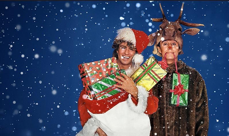 Strákarnir í WHAM! voru alltaf hressir og kátir. Þeir skreyta enn jólin okkar með jólalaginu sem George samdi á meðan Andy horfði á sjónvarpið. MYND AF NETINU