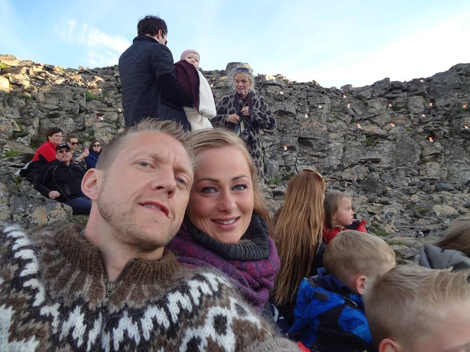 Mikael Þór Björnsson og Sólrún Guðfinna Rafnsdóttir, verkefnastjórar Elds í Húnaþingi, í Borgarvirki 2013.