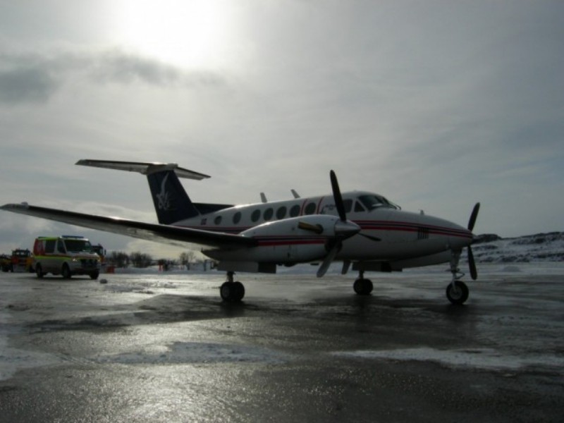 Mýflug sótti slasaðan mann á Blönduós í dag og flutti hann til Reykjavíkur en sinnir nær öllu sjúkraflugi innan Íslands samkvæmt samningi við Heilbrigðisráðuneytið. Ljósm./Myflug.is