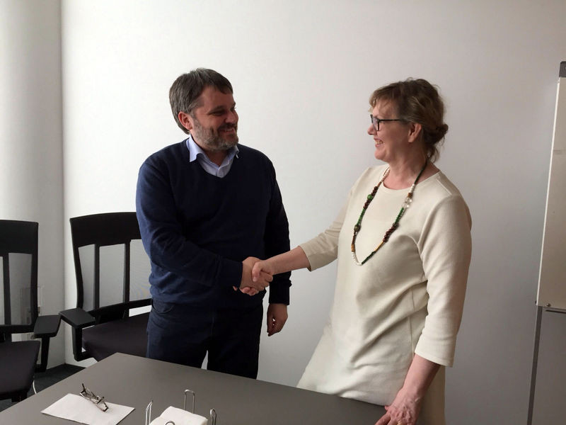 Ragnheiður Björk Þórsdóttir, verkefnastjóri Þekkingarsetursins og Ægir Þór Þórsson, sérfræðingur hjá Rannís á rannsókna- og nýsköpunarsviði. Mynd: Þekkingarsetrið Blönduósi