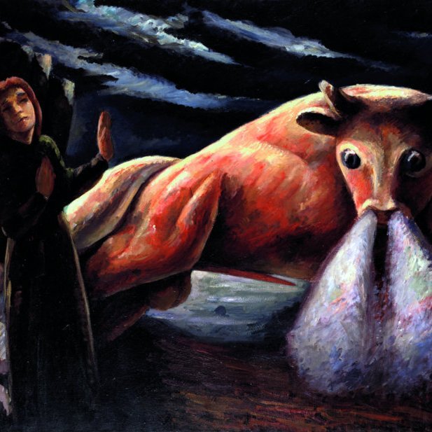 Olíumálverk Jóns Stefánssonar af Þorgeirsbola. Mynd úr Byggðasögu Skagafj.