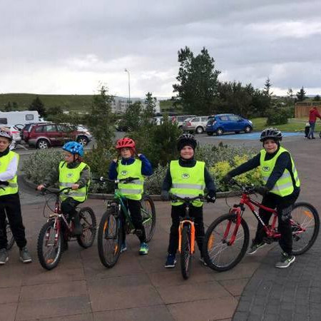 Hjólagarpar í upphafi ferðar. Myndir: Aðsendar