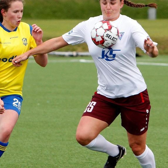 Murielle Tiernan skoraði bæði mörk Tindastóls. MYND:ÓAB