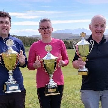 Sigurvegarar mótsins. Eyþór, Birna og Hafsteinn. Mynd: huni.is