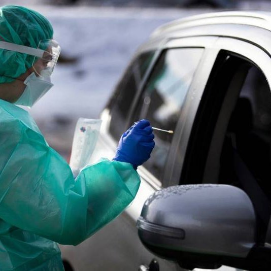 Frá sýnatöku á Landspítalanum. Mynd: Stjornarradid.is