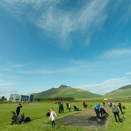 Veðrið lék við þátttakendur. Mynd: Róbert Daníel Jónsson