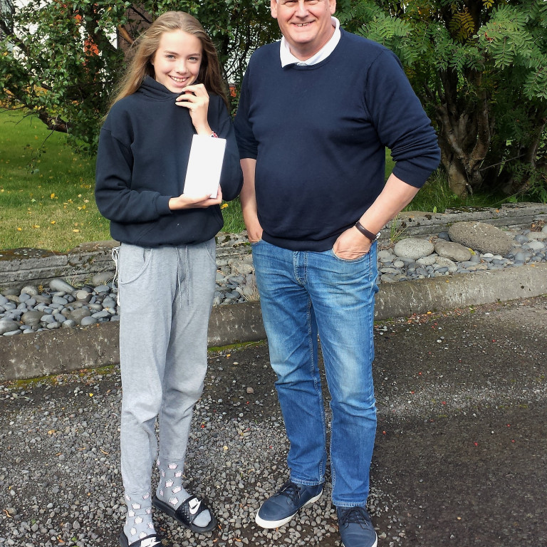 Ástríður Helga Magnúsdóttir og Ómar Bragi Stefánsson landsfulltrúi UMFÍ og framkvæmdastjóri landsmóta UMFÍ.