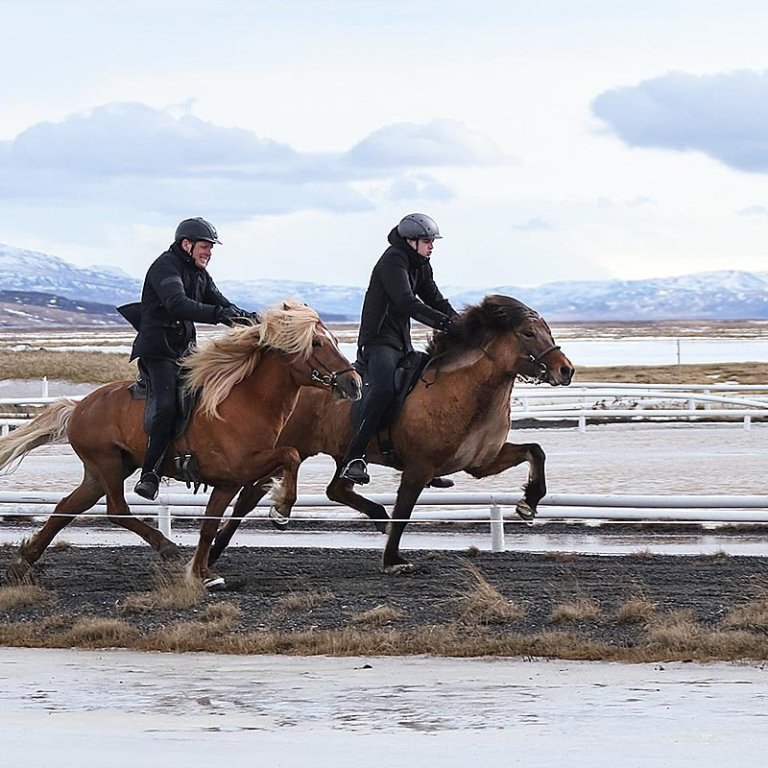 Frá keppni í 150 metra skeiði. MYND: FREYJA BERGSDÓTTIR