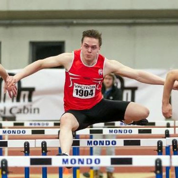 Íslandsmeistarinn í 60m grindahlaupi karla. (Mynd FRÍ).