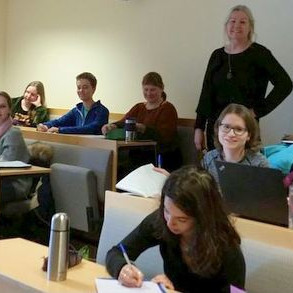 Frá kennslustund í háskólanum í Bø i Telemark í Noregi. Mynd af holar.is.