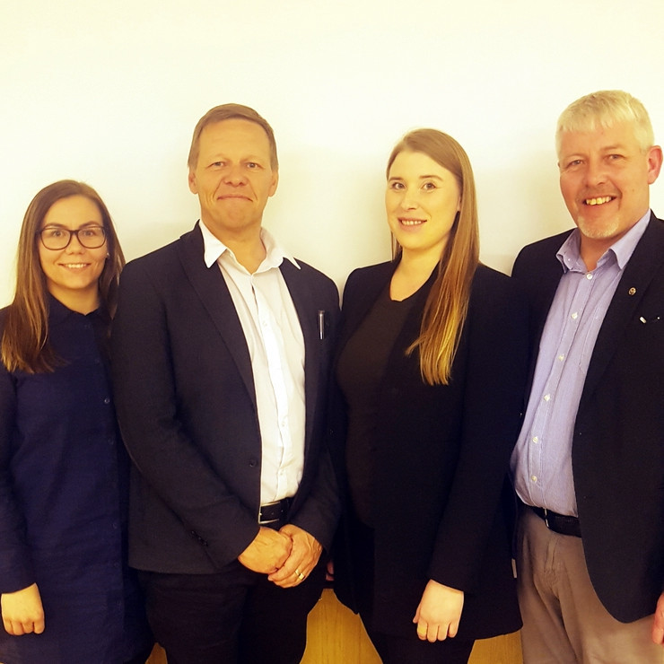 Efstu menn á lista Sjálfstæðismanna í Skagafirði. Elín Árdís Björnsdóttir, Gísli Sigurðsson, Regína Valdimarsdóttir og Gunnsteinn Björnsson. Aðsend mynd.