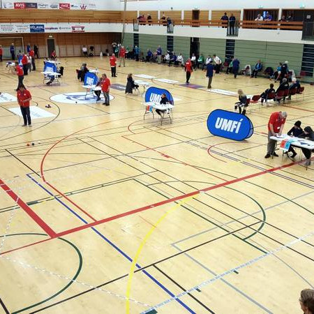 Frá keppni í boccia í íþróttahúsinu. Mynd PF