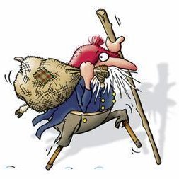 Stekkjarstaur kemur fyrstur jólasveinanna. Hann var sagður sjúga mjólk úr kindum en hafði staurfætur á báðum svo heldur gekk það brösuglega. Stekkur er gamalt heiti á sérstakri fjárrétt og þaðan dregur sveinninn nafn sitt.
Af heimasíðu Jólamjólkur.