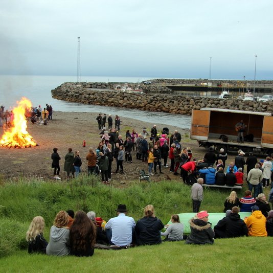 Frá varðeldi á Hofsós heim 2018. Mynd:FE