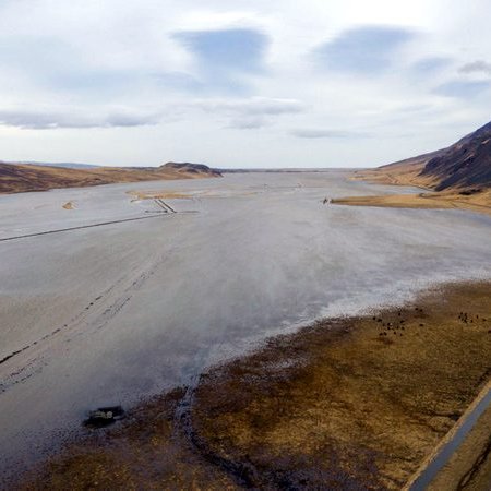 Frá vatnavöxtum í Vatnsdal sl. vor. Mynd: Höskuldur B. Erlingsson