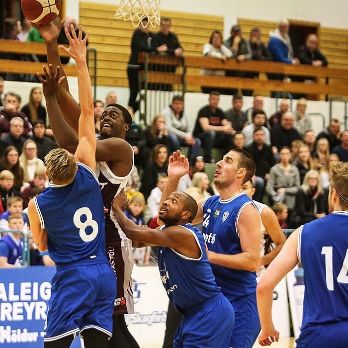 Shawn Glover skilaði 32 stigum í gær og lofar góðu fyrir veturinn. MYND: HJALTI ÁRNA