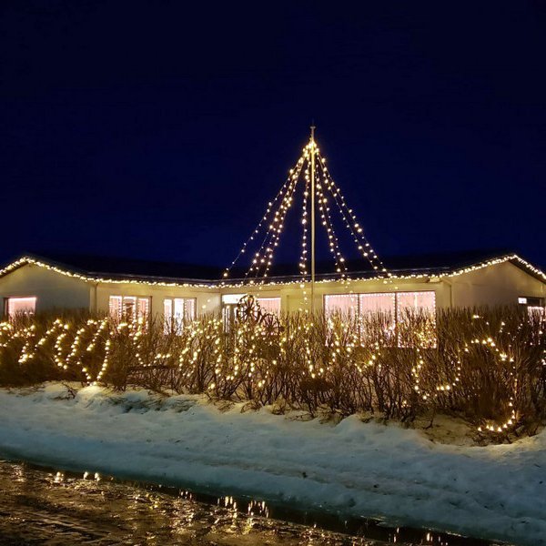 Húsið við Brekkubyggð 21 var valið Jólahús ársins á Blönduósi 2019. Mynd:huni.is