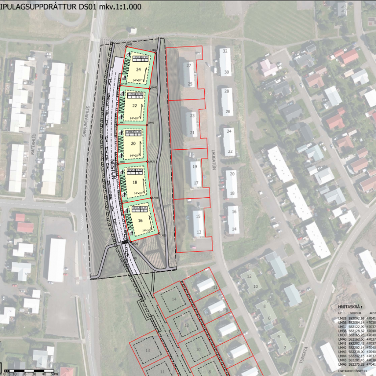 Teikning af skipulagi norðurhluta Nestúns. MYND AF VEF SKAGAFJARÐAR