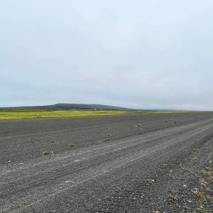 Frá Blönduósflugvelli sem, eins og sést, er án bundins slitlags. MYND AF FACEBOOK-SÍÐU BJARNA