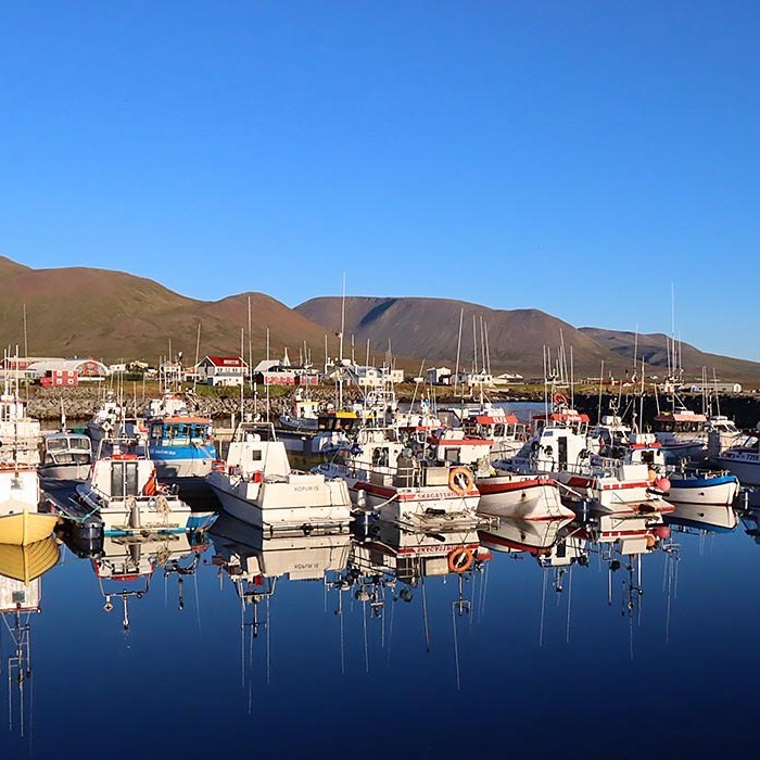 Fallegur logndagur á Skagaströnd. MYND: ÓAB