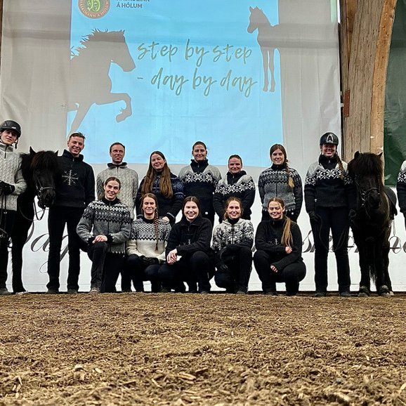 Nemendur Háskólans á Hólum sem tóku þátt í Degi reiðmennskunnar.