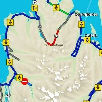 Snippuð mynd af heimasíðu Vegagerðarinnar.