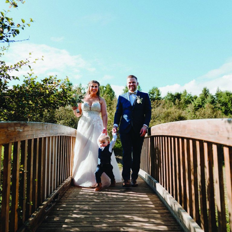 Hekla og Óli Björn á brúðkaupsdaginn. Mynd aðsend.