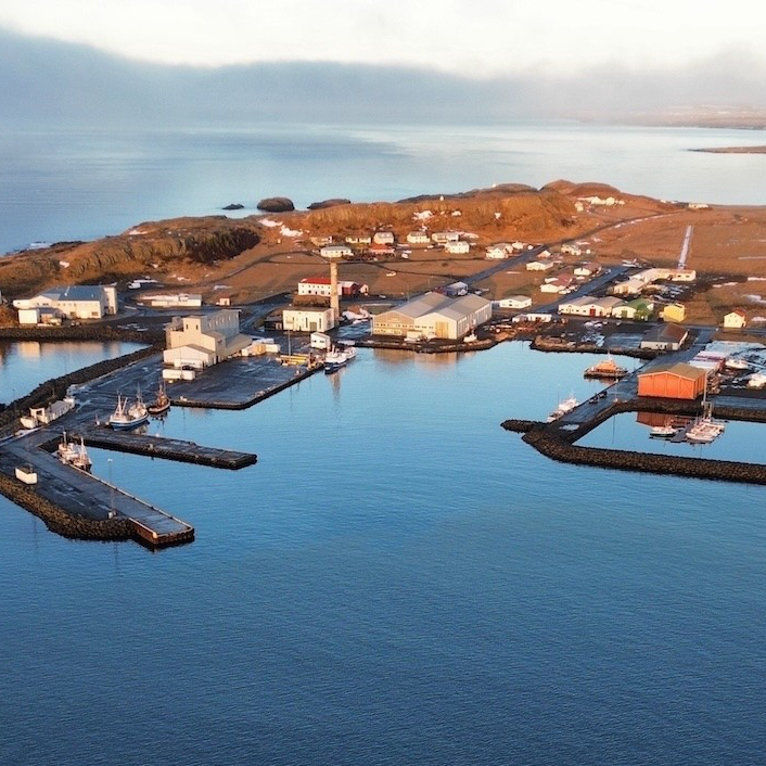 Loftmynd af Skagaströnd. MYND AÐSEND