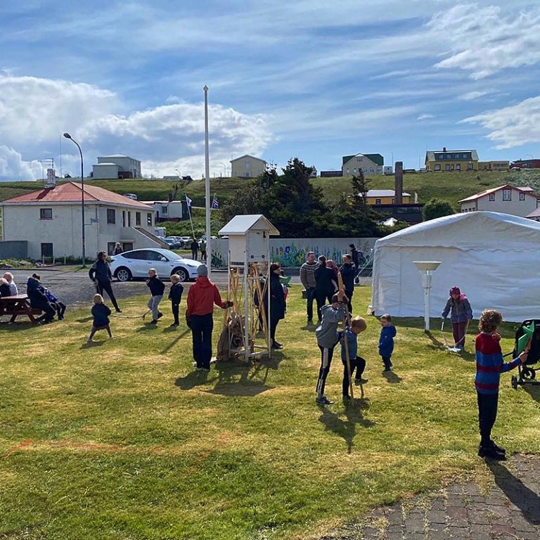 Stemning í Gamla bænum á Blönduósi á Rabarbarahátíð. MYNDIR AÐSENDAR