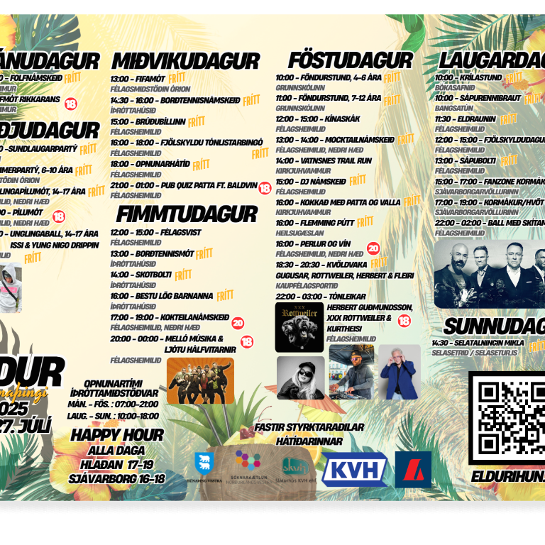 Dagsskráin er mikil og góð.