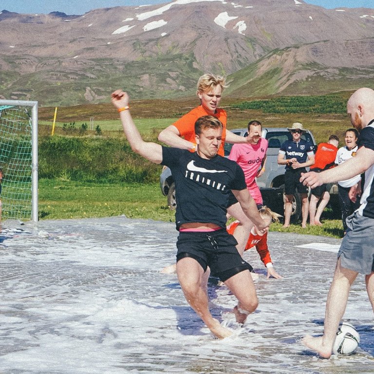 Sápuboltakeppni á síðustu Fljótahátíð. Mynd: Steffý.