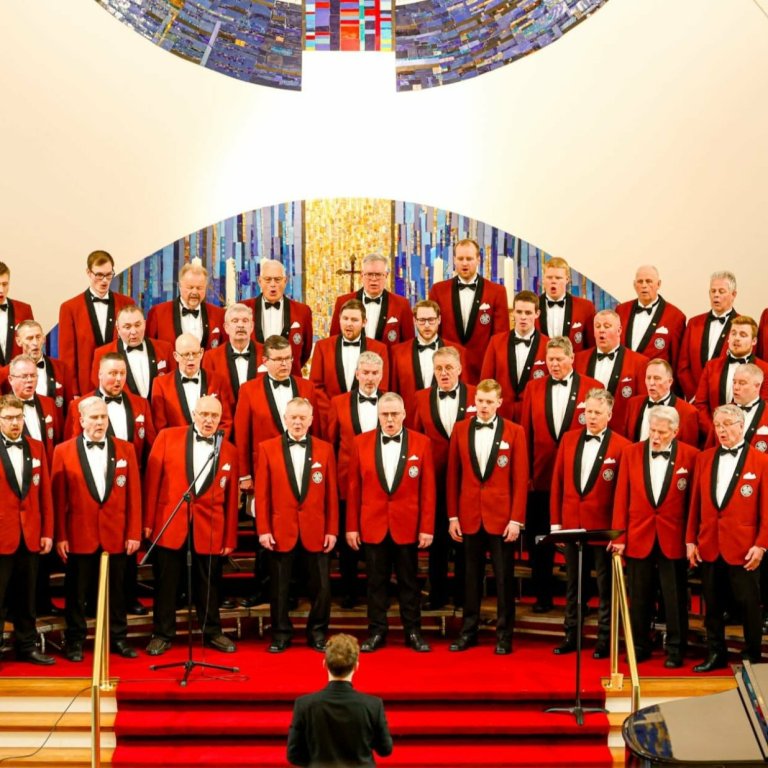 Heimismenn í Háteigskirkju. Mynd: Morgunblaðið/Hulda Margrét.