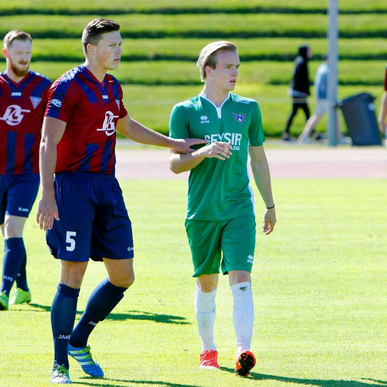 Neil Slooves gerði mark Tindastóls í Mosfellsbænum.  MYND: ÓAB