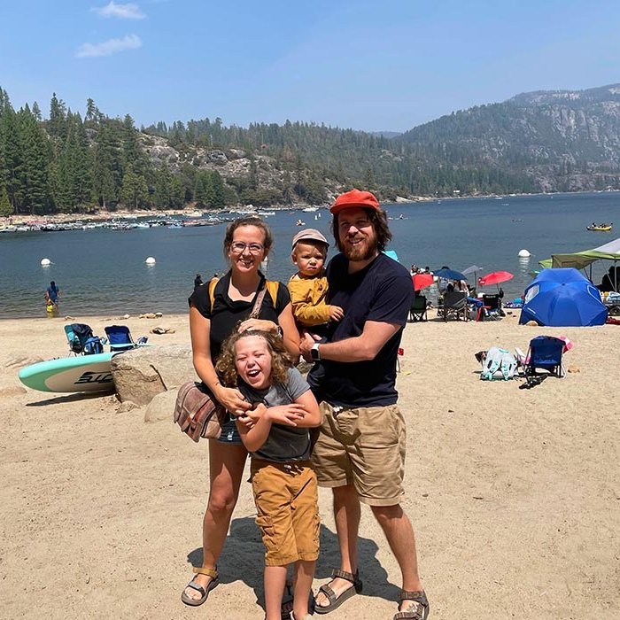 Kaliforníubúarnir Björk og Brett með synina Viggó og Úlf. MYNDIR AÐSENDAR