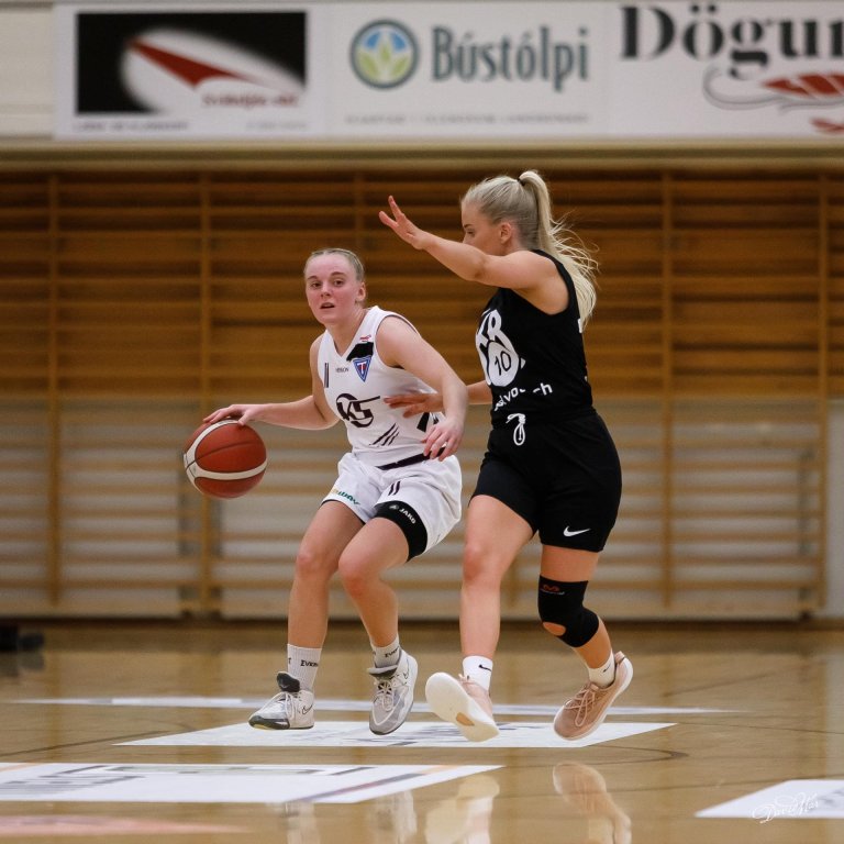 Eva Rún á fullri ferð í leik gegn liði KR fyrr í vetur. MYND: DAVÍÐ MÁR
