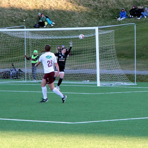 Murielle Tiernan fullkomnar þrennuna gegn Fjölni. Mynd:Eysteinn Ívar