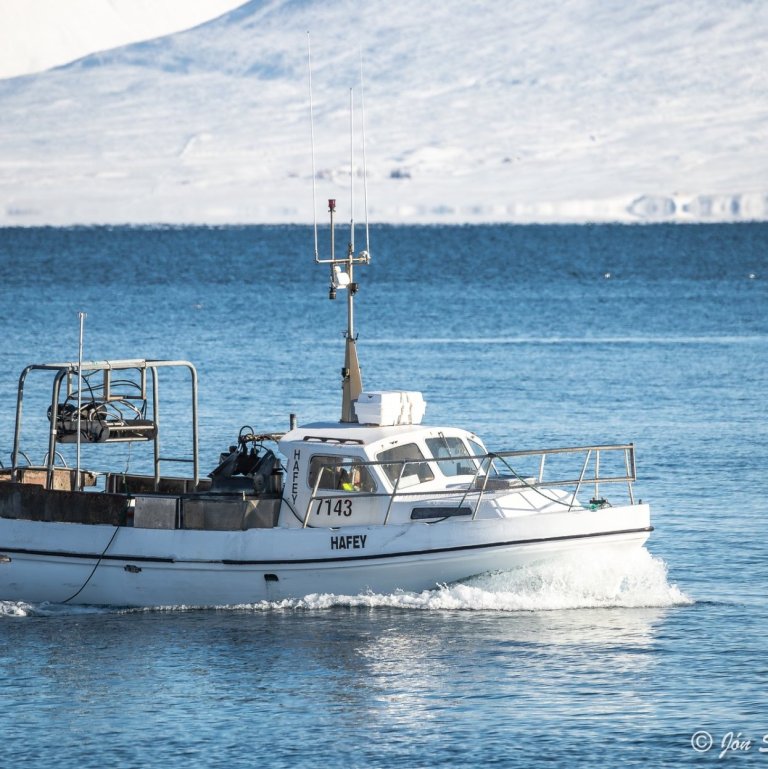 Hafey SK 10 kemur hér að landi á Sauðárkróki. Mynd tekin af skipamyndir.is og er ljósmyndarinn Jón Steinar. Hafey hét upphaflega Kristinn ÞH 163 frá Raufarhöfn og var smíðaður á Skagaströnd árið 1990. Kristinn var seldur í Skagafjörðinn árið 2005 og fékk þá núverandi nafn, Hafey SK 10.
