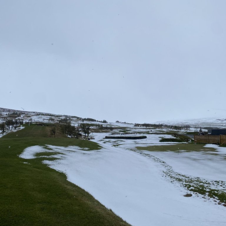 Myndin var tekin á Golfvellinum í morgunsárið. MYND GG