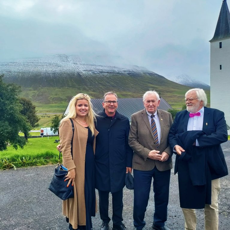 Áslaug Arna Sigurbjörnsdóttir ráðherra, Gísli Gunnarsson vígslubiskup á Hólum, Sigurður Haraldsson frá Grófargili og Agnar Gunnarsson Miklabæ. MYND GUNNAR RÖGNVALDSSON