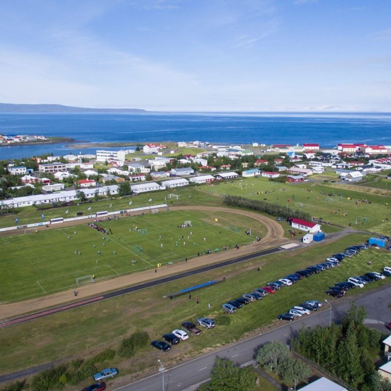 Keppnissvæðið á Blönduósi. Mynd tekin af Facebook-síðu Smábæjaleikanna.