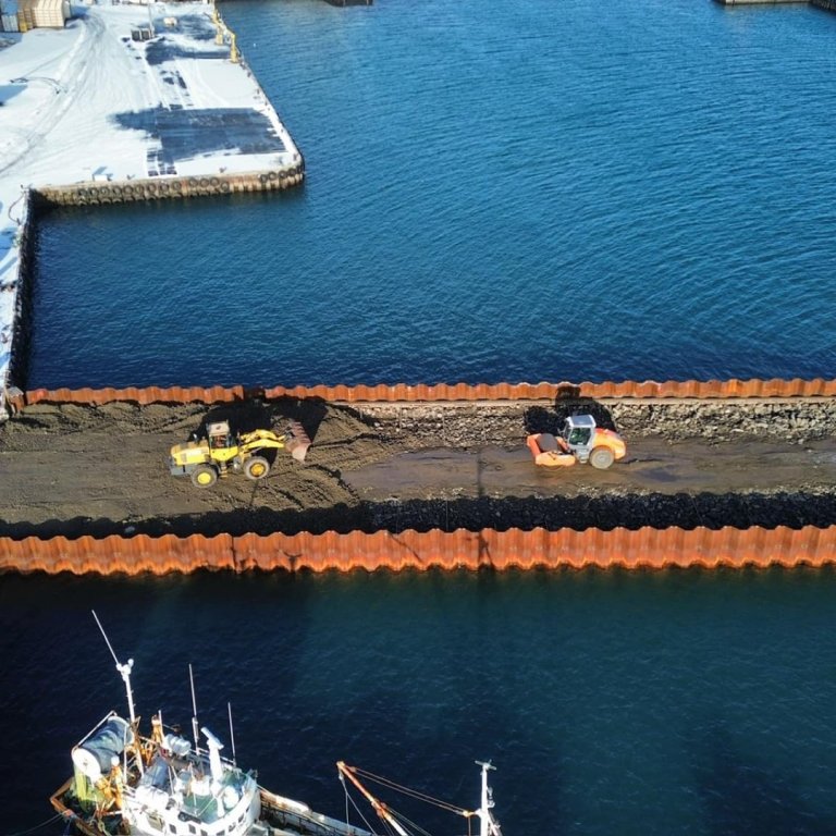 Yfirlitsmynd af framkvæmdum við Skagastrandarhöfn.MYND AÐSEND