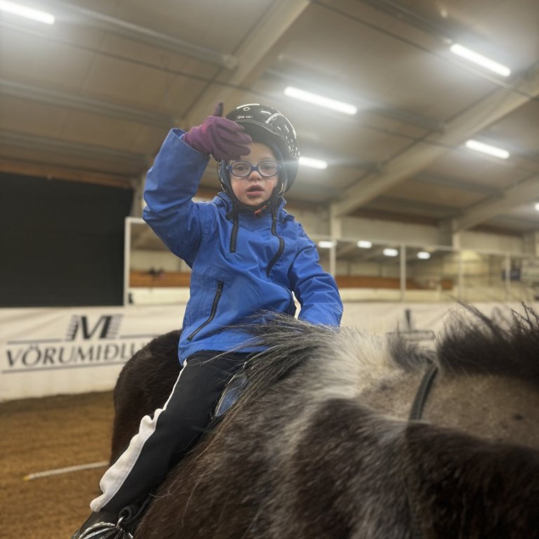 Einn af yngstu fulltrúunum á mótinu, Jökull Máni. Mynd tekin af Facebook-síðu Skagfirðings Hestamannafélags.