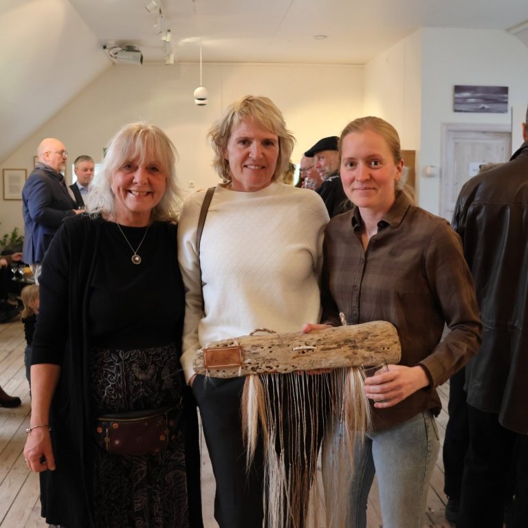 Kristín ásamt þeim mæðgum, Olil og Brynju Amble.