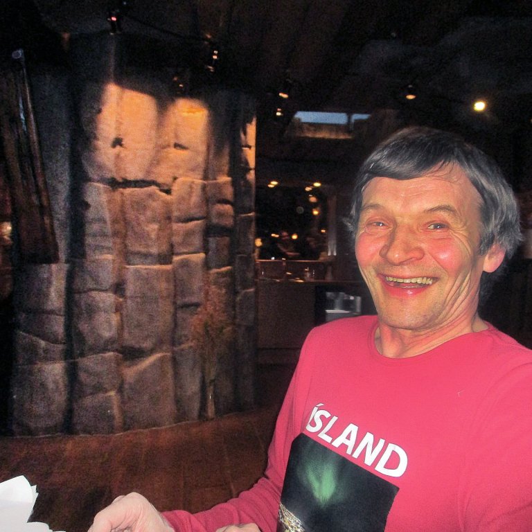 Valli alveg eldhress í Eyvindarstofunni fyrir nokkrum árum. MYND AF FACEBOOK