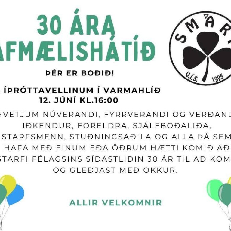 Afmælishátíð Smára í dag.