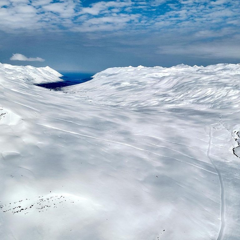 Myndað af Lágheiði og sér niður í Ólafsfjörð. MYNDIR: HALLDÓR GUNNAR
